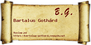 Bartalus Gothárd névjegykártya